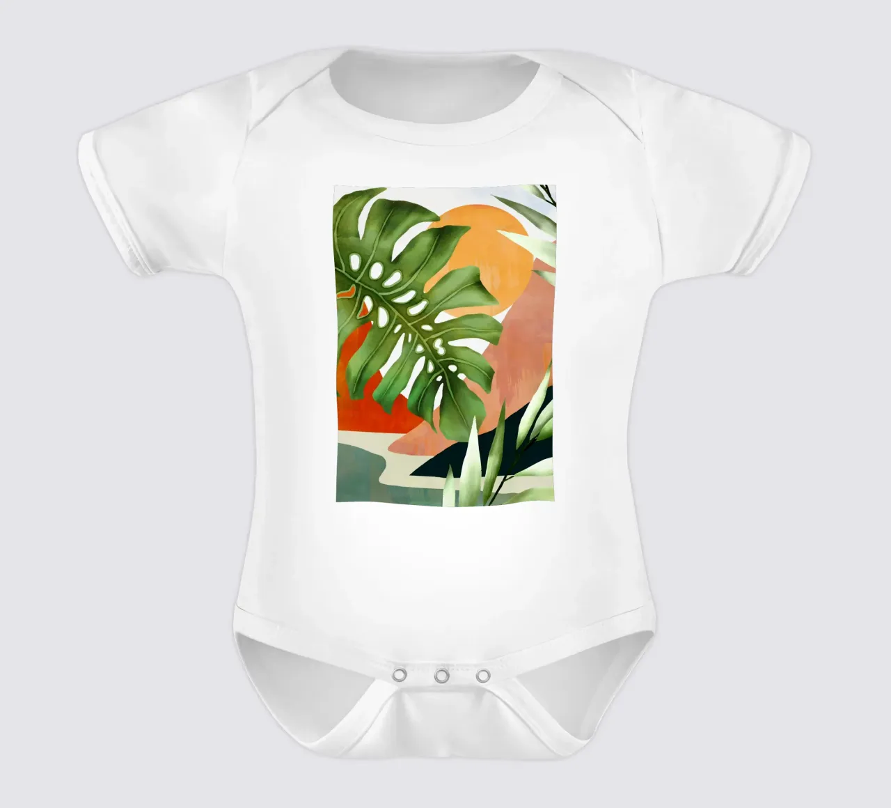 Tropical Summer Abstract Art 9 Kurzarm Babybody von Flow Line