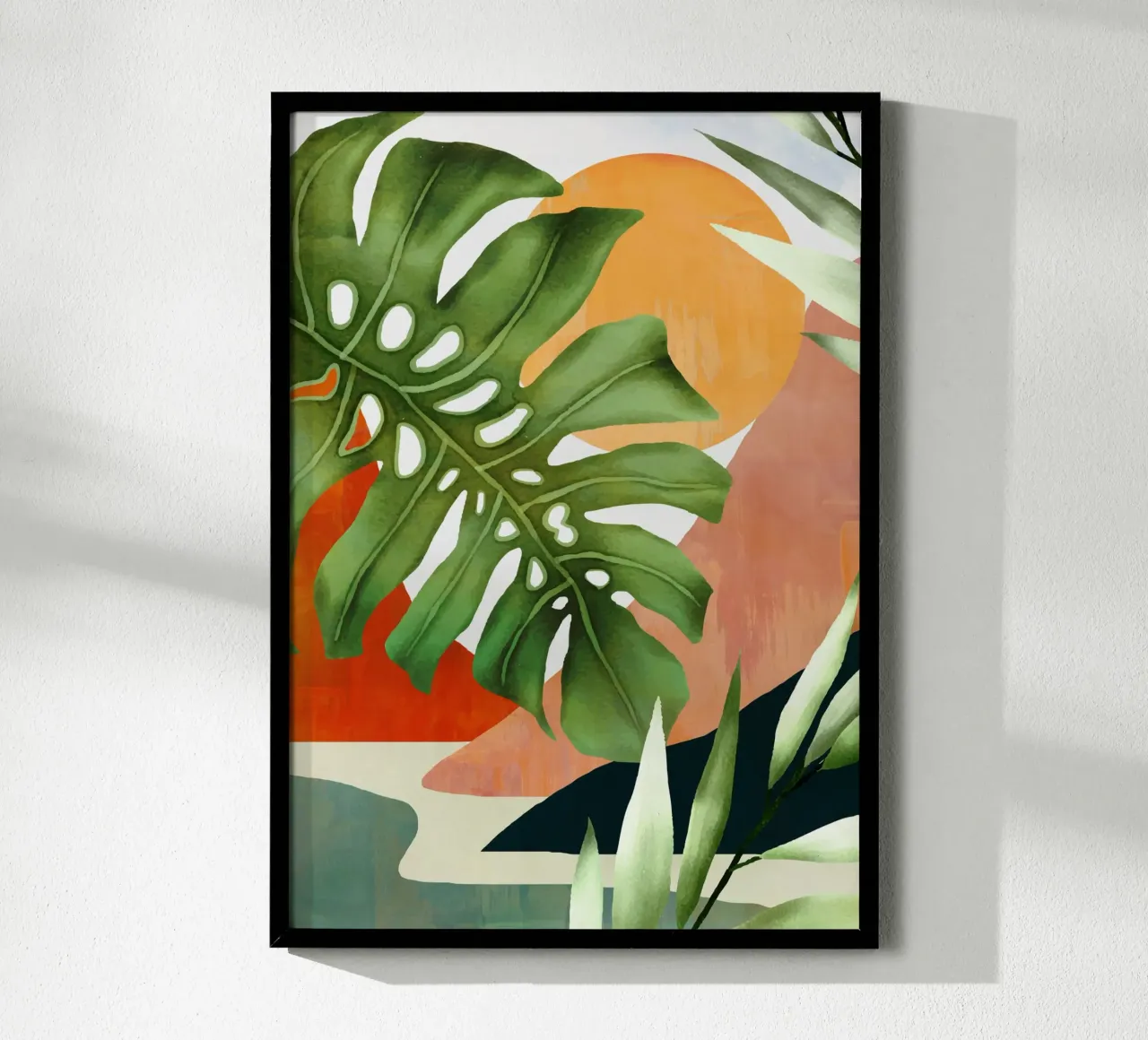 Tropical Summer Abstract Art 9 poster con telaio in alluminio da Flow Line