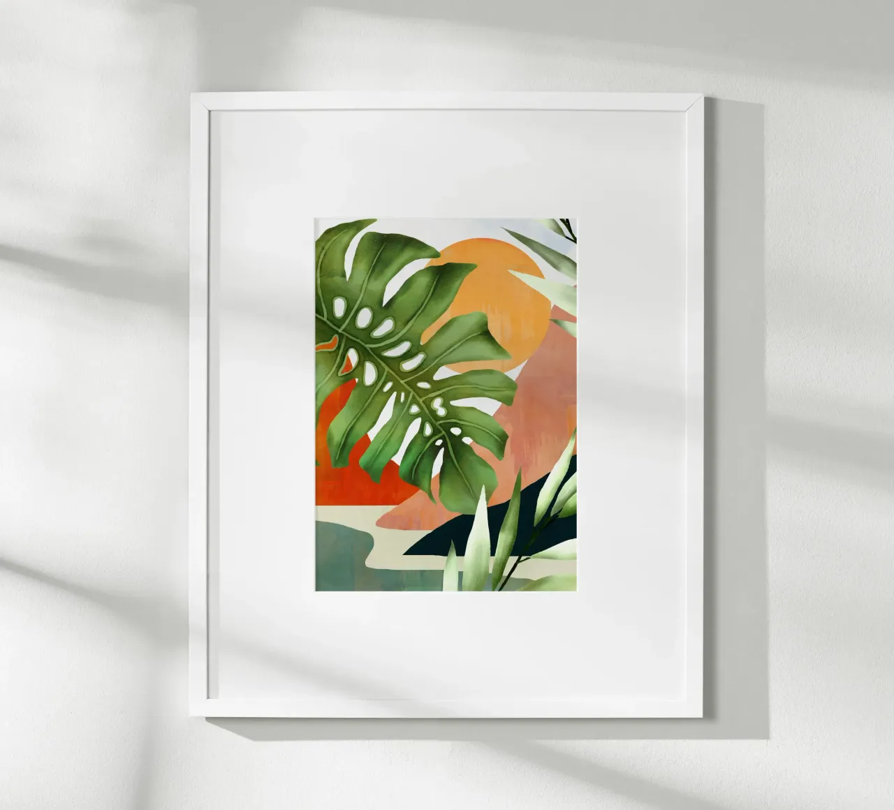 Tropical Summer Abstract Art 9 poster con telaio in alluminio da Flow Line