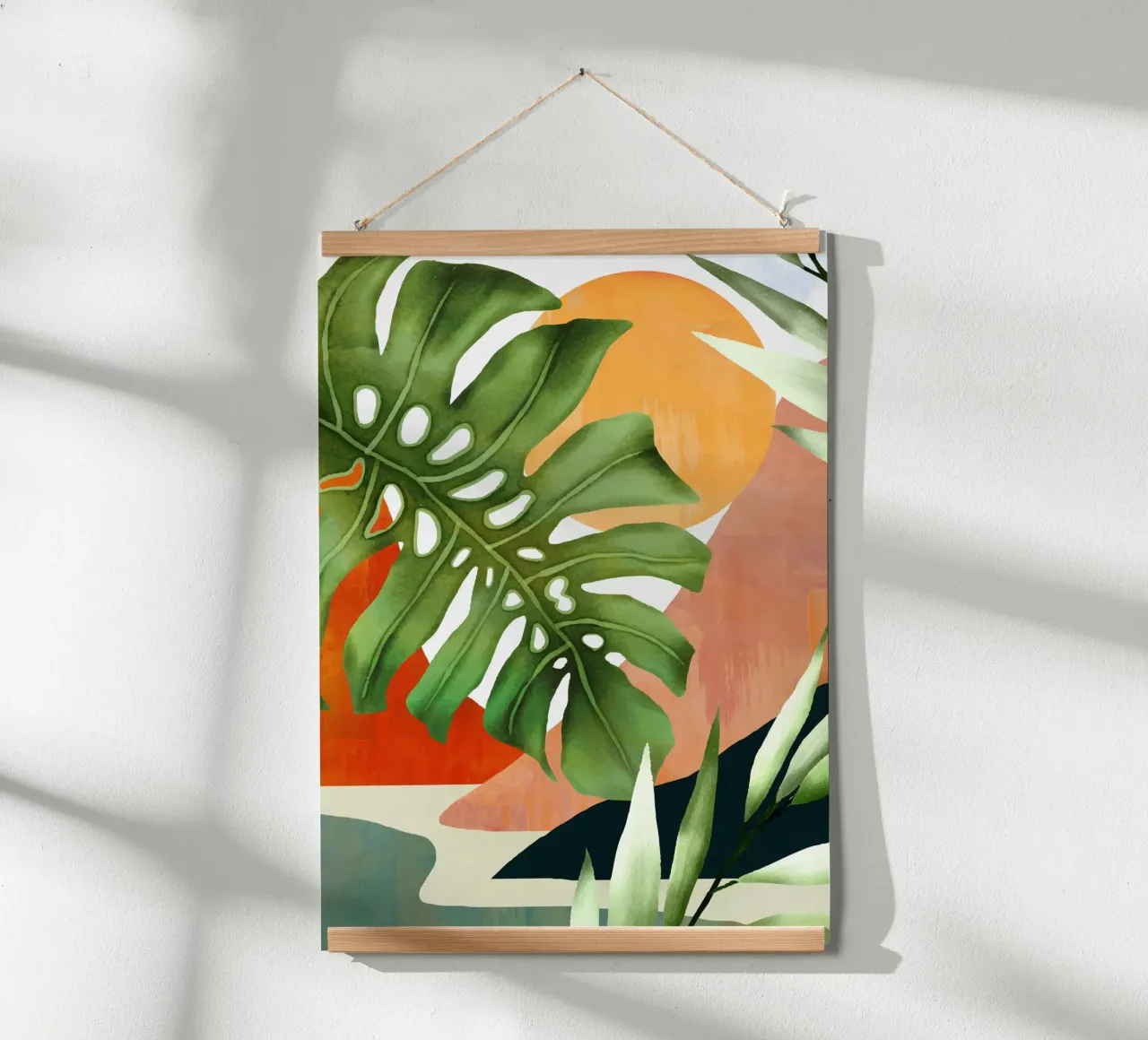 Tropical Summer Abstract Art 9 poster con telaio in alluminio da Flow Line