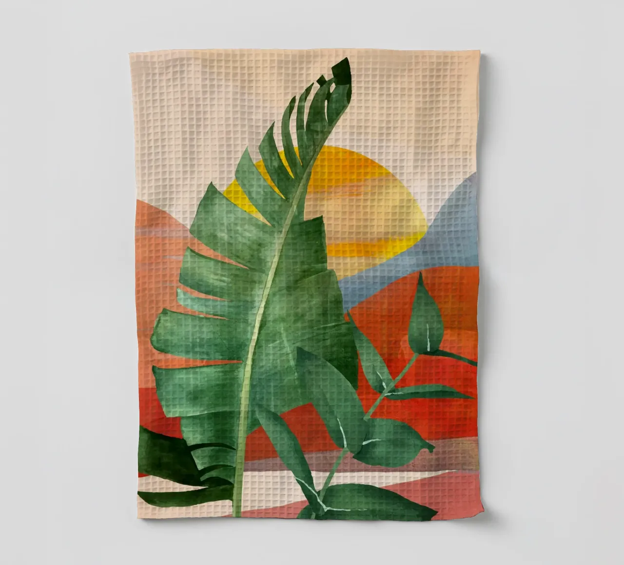 Tropical Summer Abstract Art 13 tea towel by Flow Line