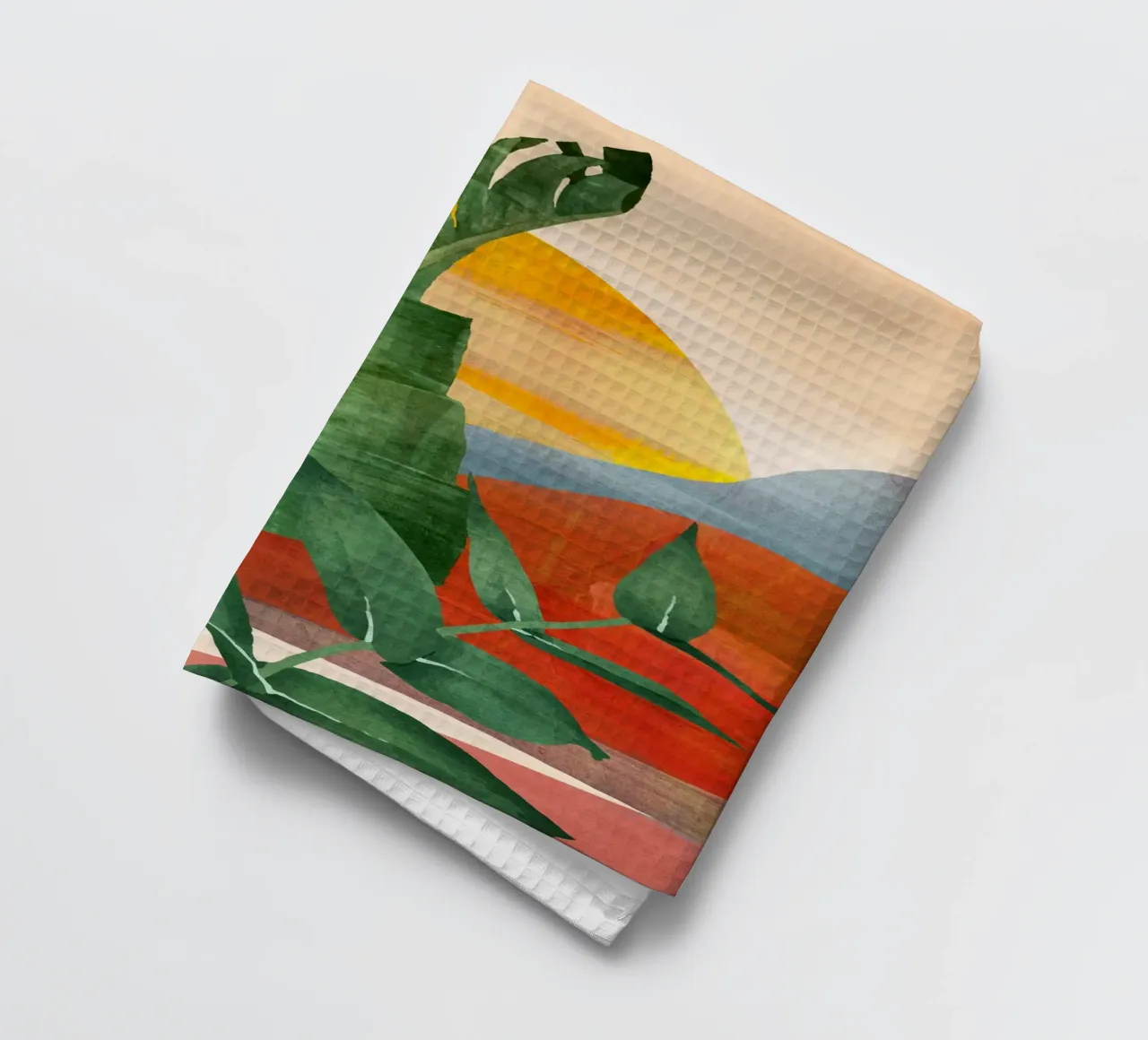 Tropical Summer Abstract Art 13 tea towel by Flow Line