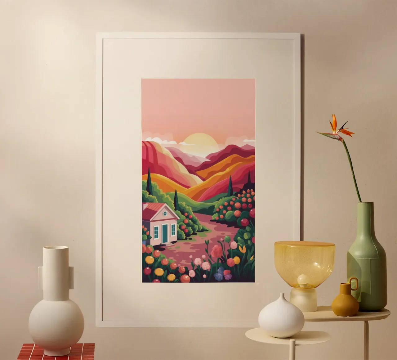 Eleganza tropicale Poise poster con telaio in alluminio da Veiled Canvas