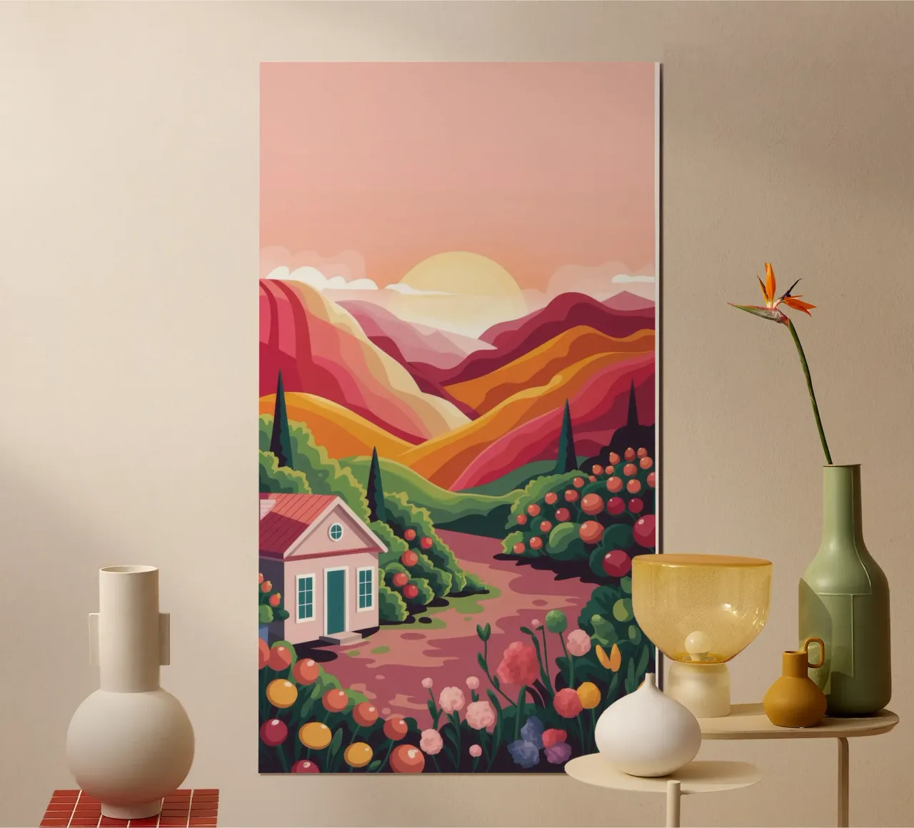 Eleganza tropicale Poise poster con telaio in alluminio da Veiled Canvas