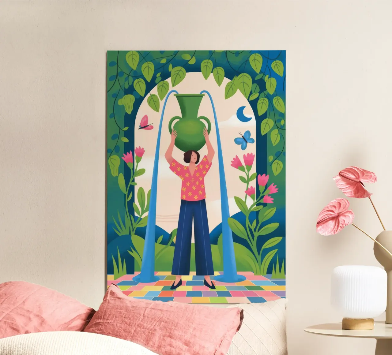 Sogno di una cascata mistica alluminio dibond da Veiled Canvas