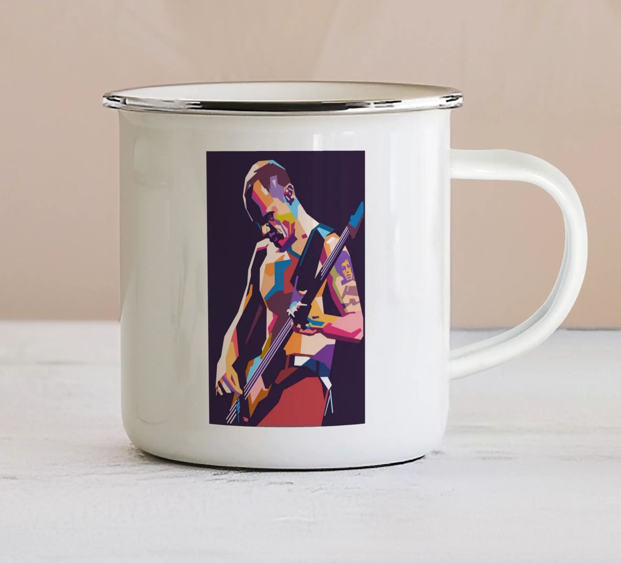 Flea RHCP pop art style tazza in smalto da Hantamrata