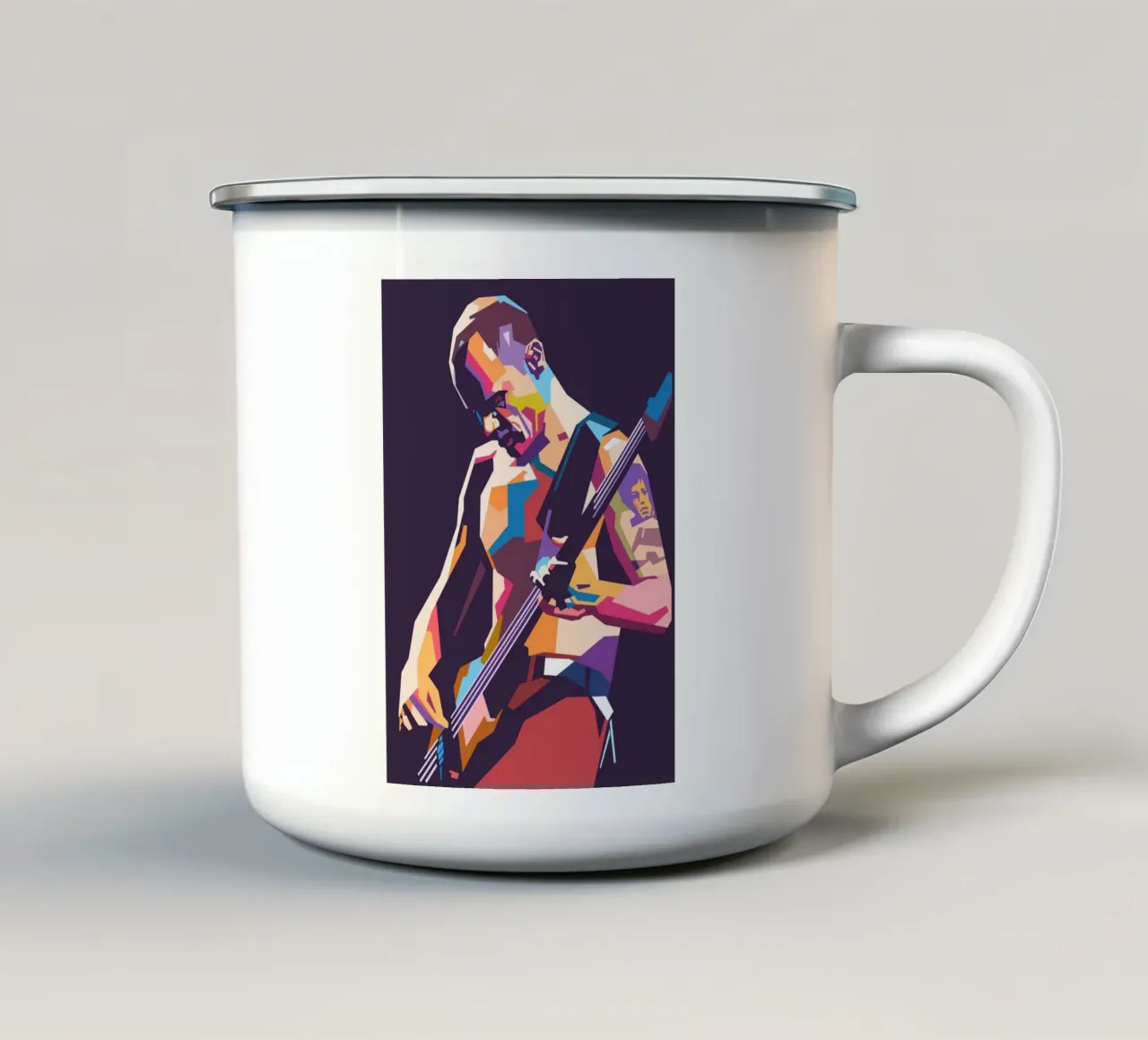 Flea RHCP pop art style Emaille Tasse von Hantamrata