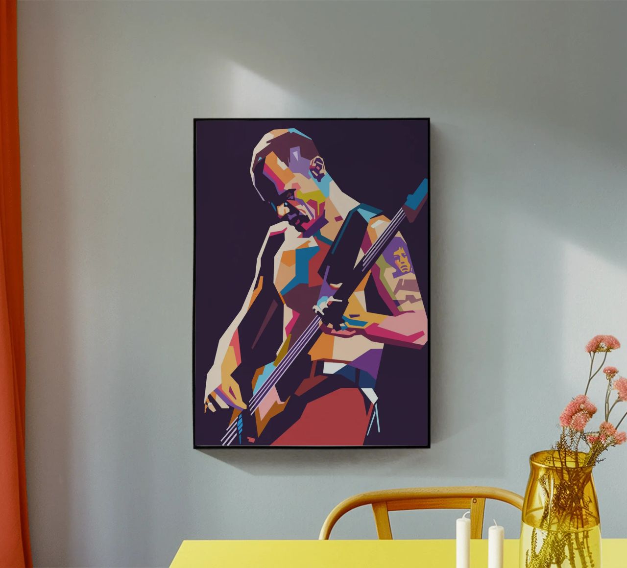 Flea RHCP pop art style plexiglass da Hantamrata