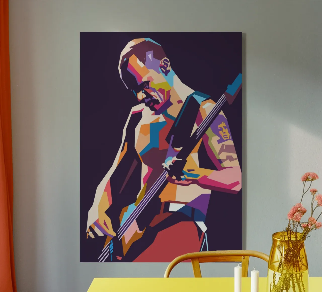 Flea RHCP pop art style metacrilato de Hantamrata