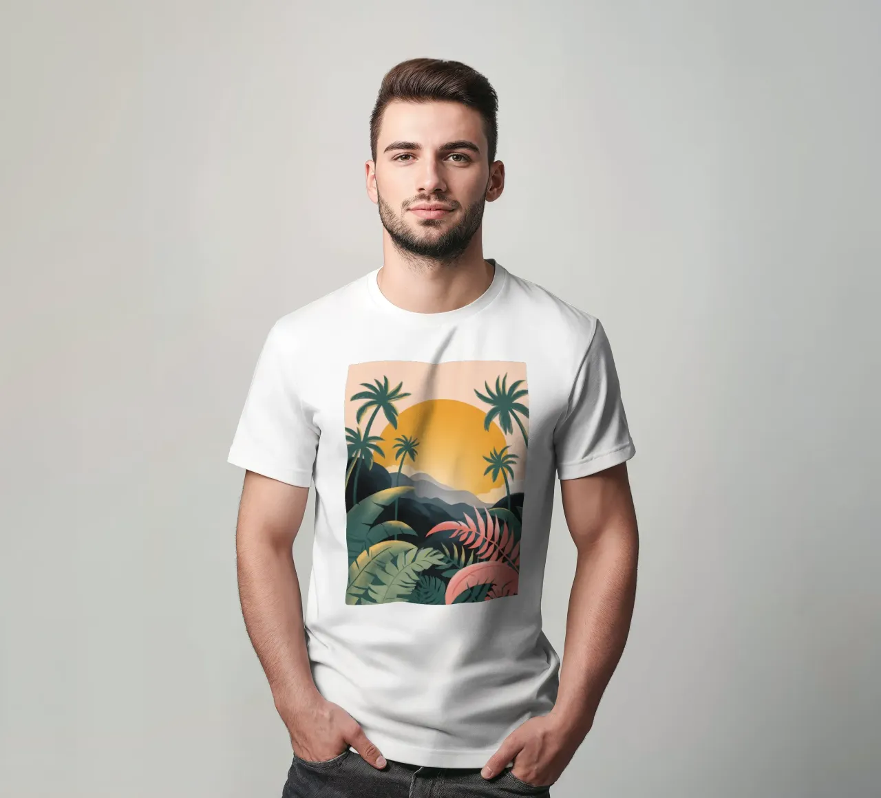 Tropical Sunset Bliss t-shirt by Veiled Canvas