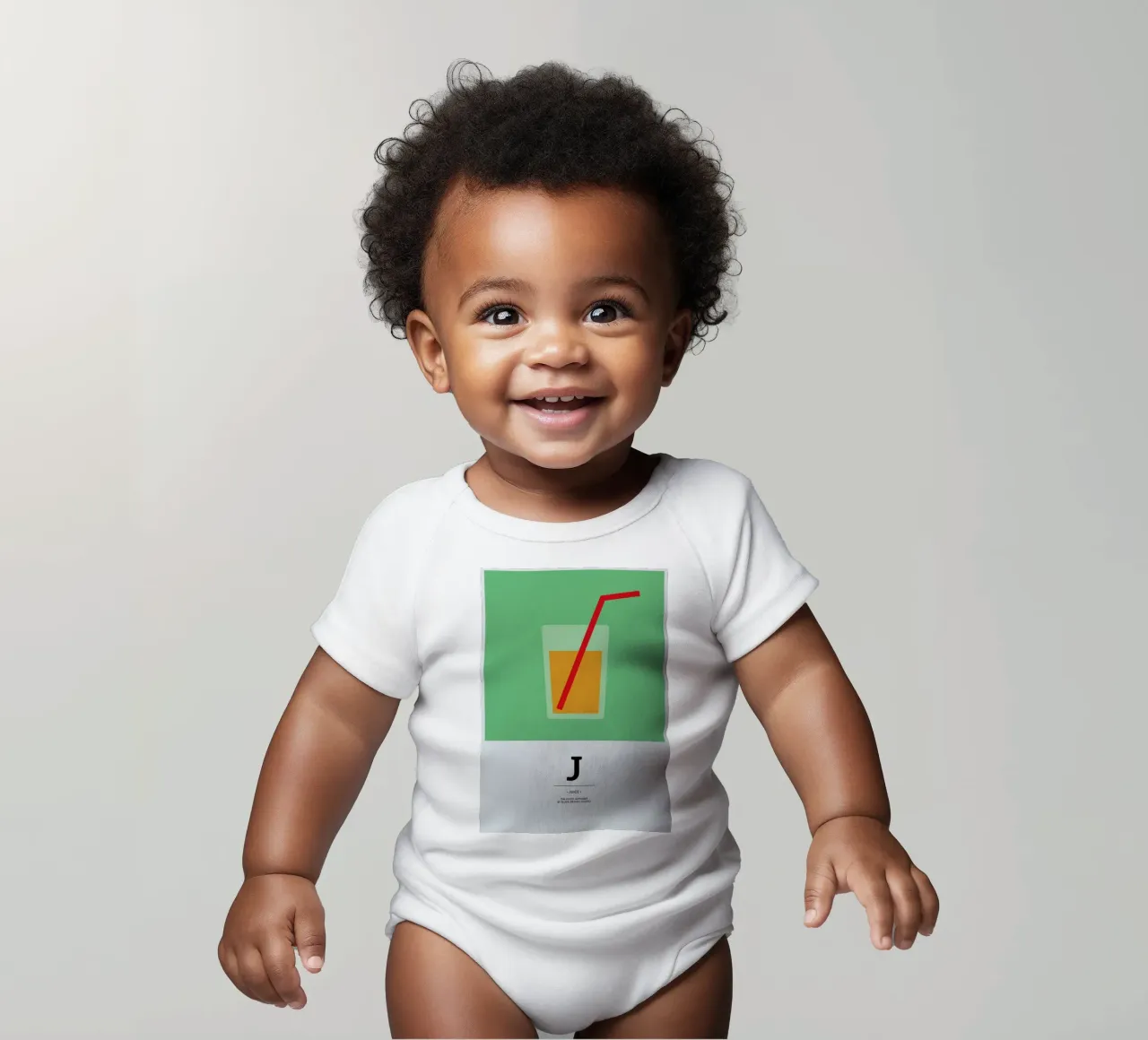 „The Food Alphabet“ - J like Juice body neonato maniche corte da BLAEK Design Studio