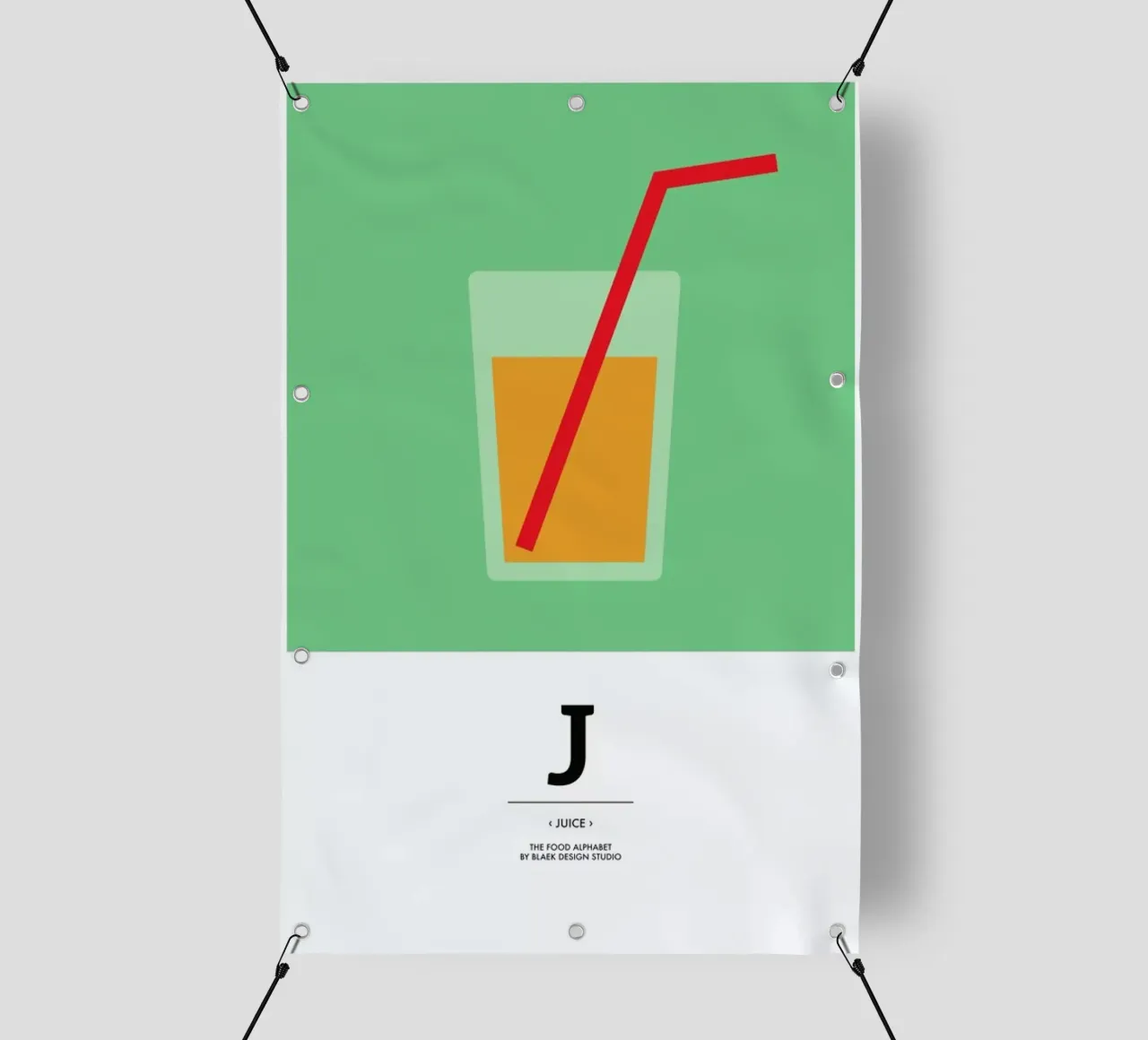 „The Food Alphabet“ - J like Juice telo in pvc da BLAEK Design Studio