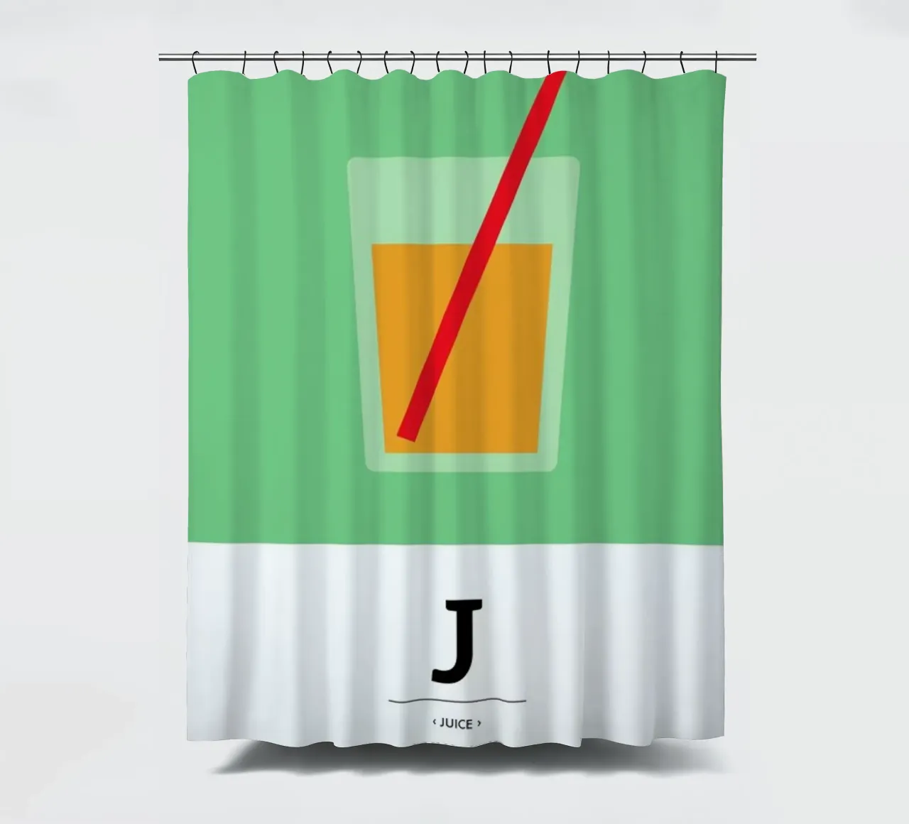 „The Food Alphabet“ - J like Juice Duschvorhang von BLAEK Design Studio