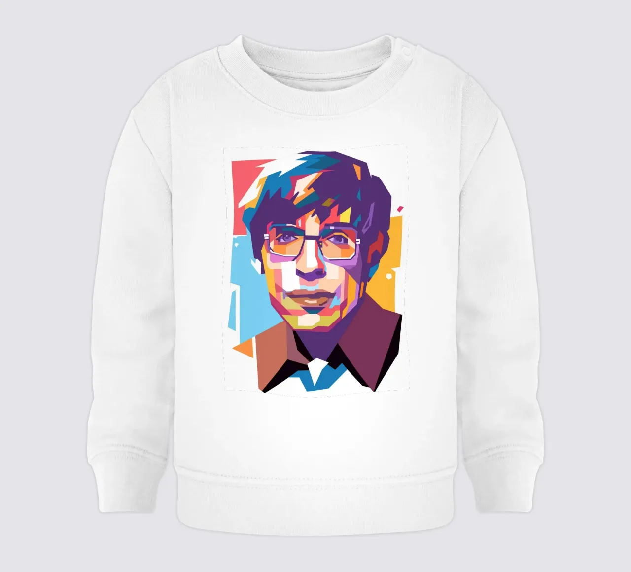 Ritratto pop art di Stephen Hawking felpa neonato da Hantamrata