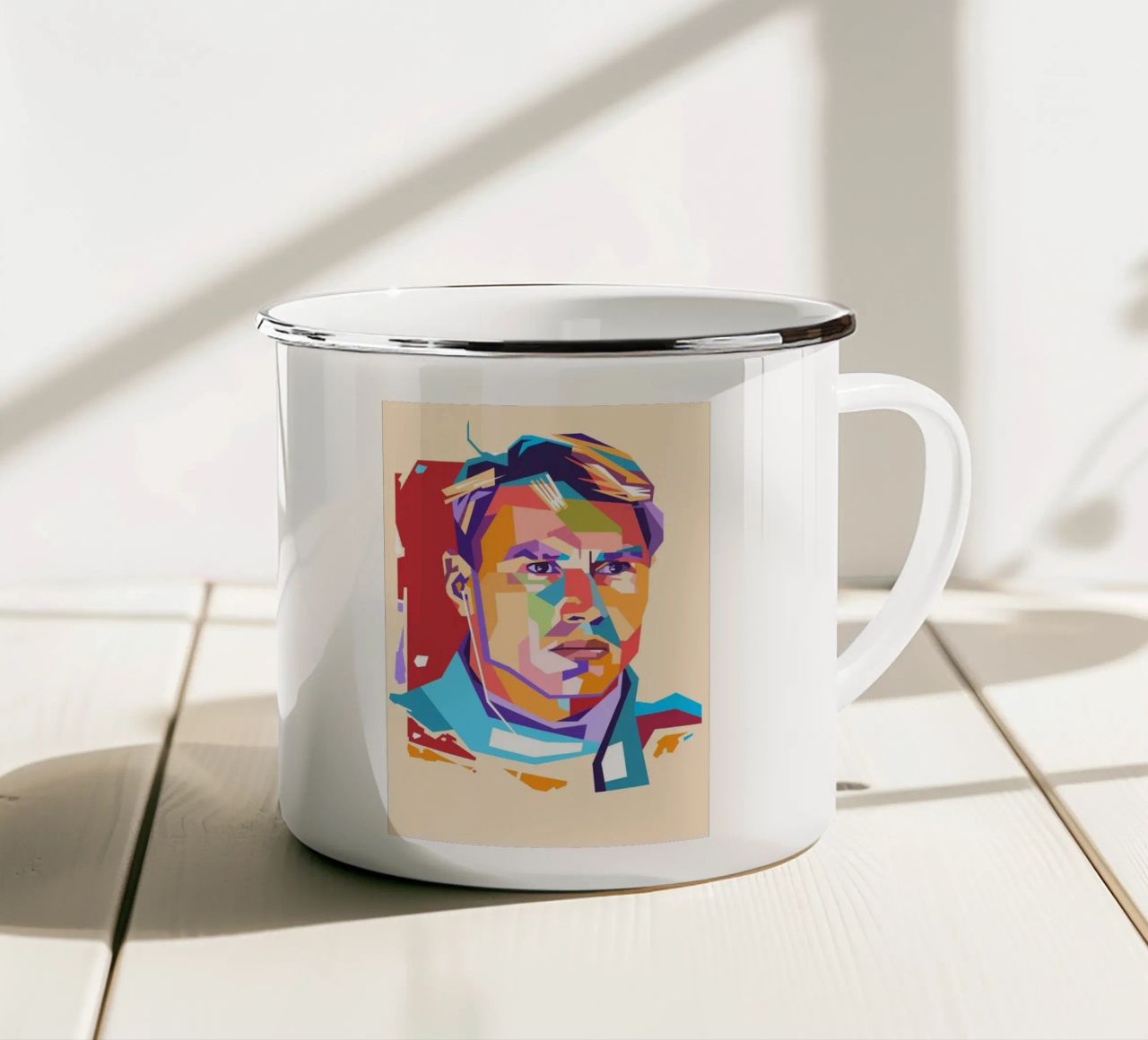 Mika Hakkinen pop art tazza in smalto da Hantamrata