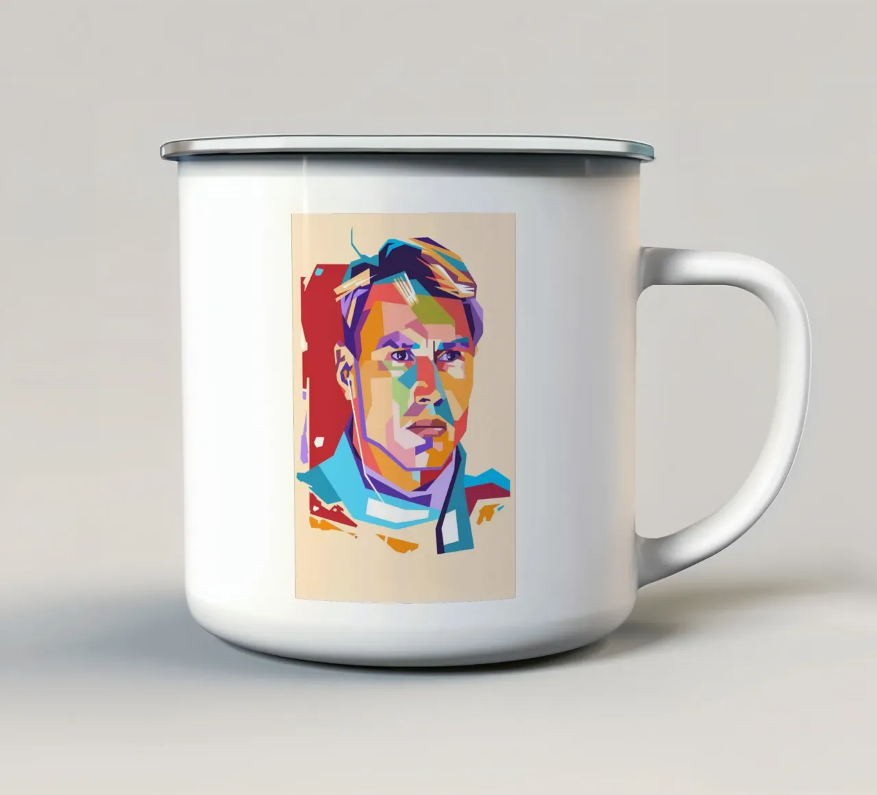 Mika Hakkinen pop art tazza in smalto da Hantamrata