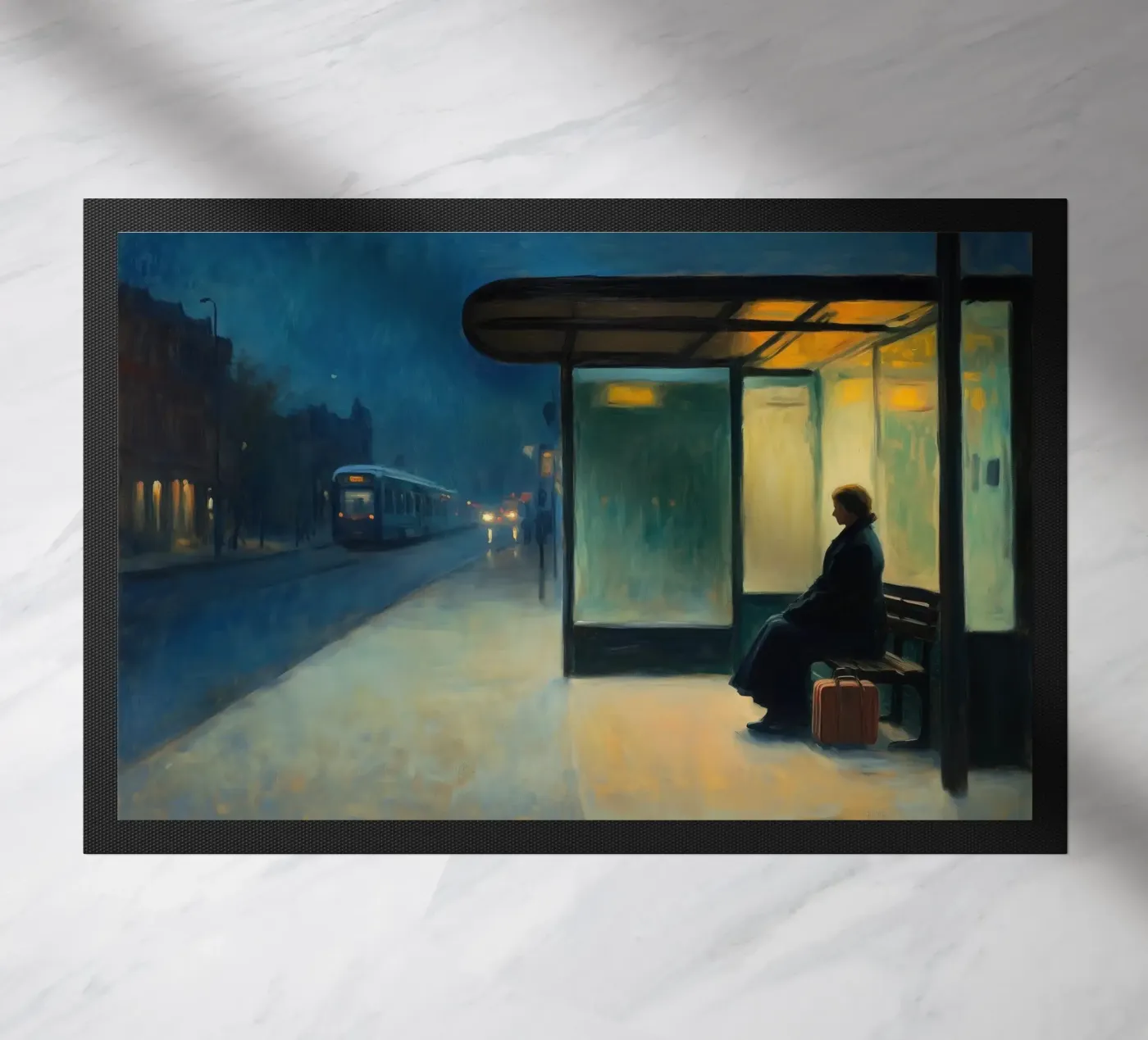 Waiting for E. Hopper doormat by Art Center
