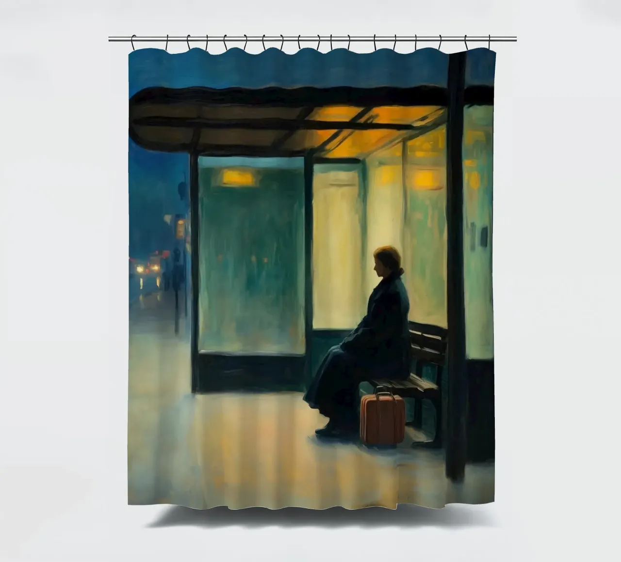 In attesa di E. Hopper tenda da doccia da Art Center