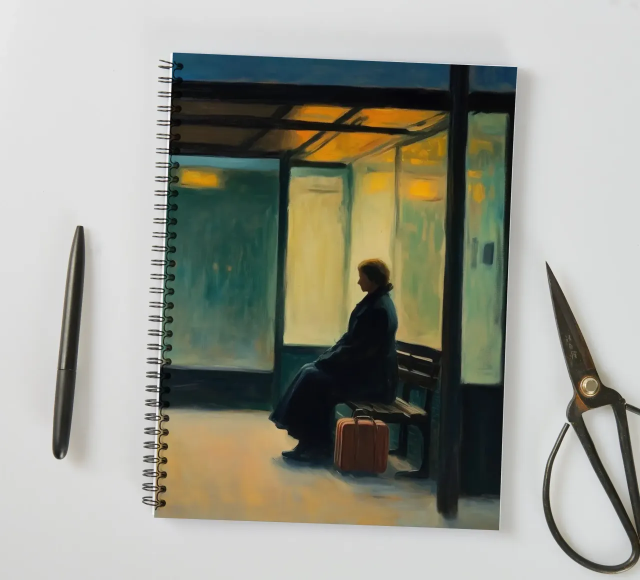 Waiting for E. Hopper spiral notebook by Art Center