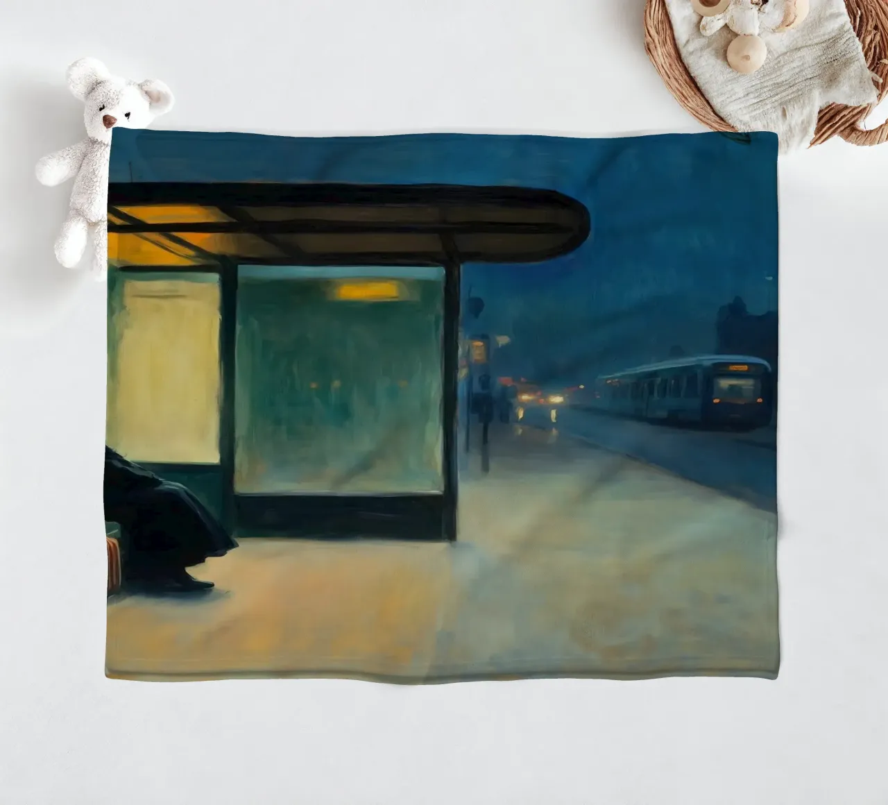 In attesa di E. Hopper coperta in pile da Art Center