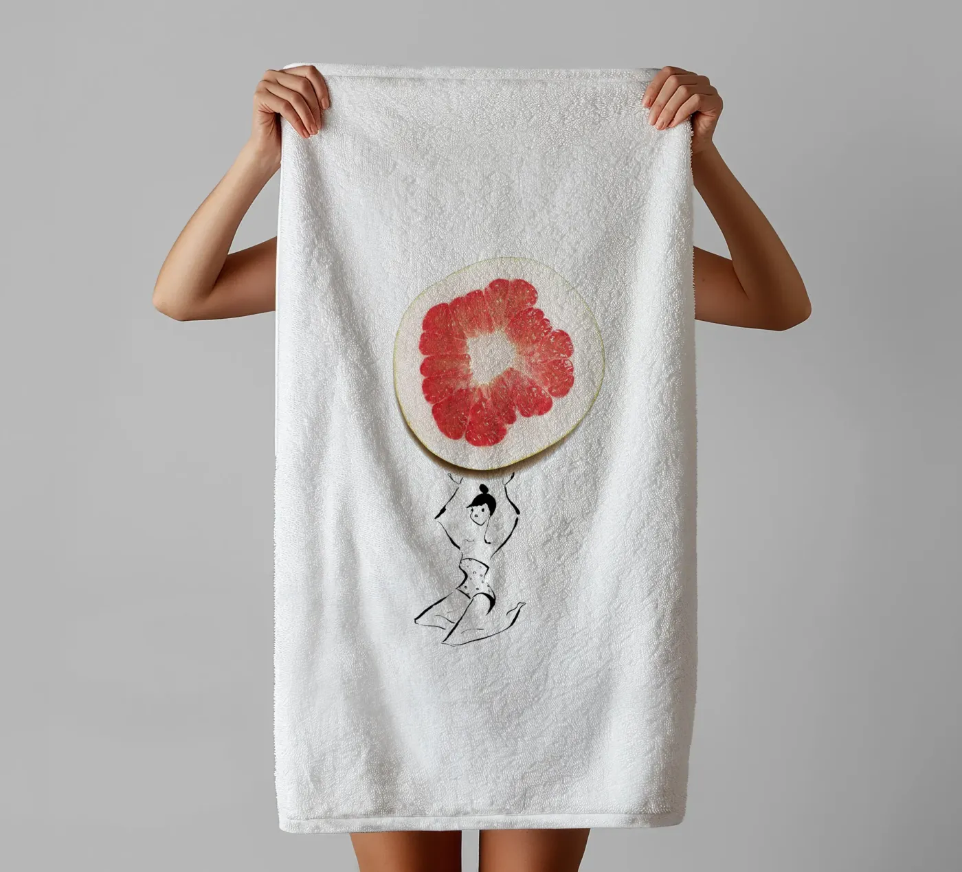 Pamplemousse badhanddoek van Gretchen Roehrs