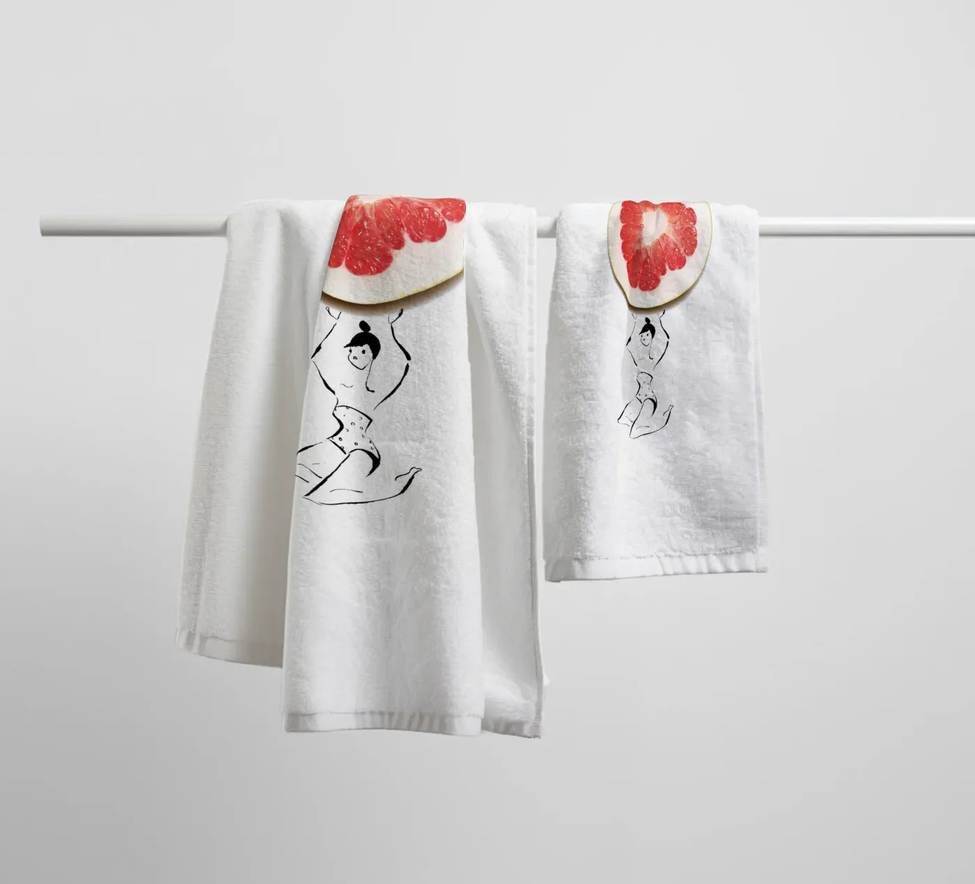 Pamplemousse badhanddoek van Gretchen Roehrs