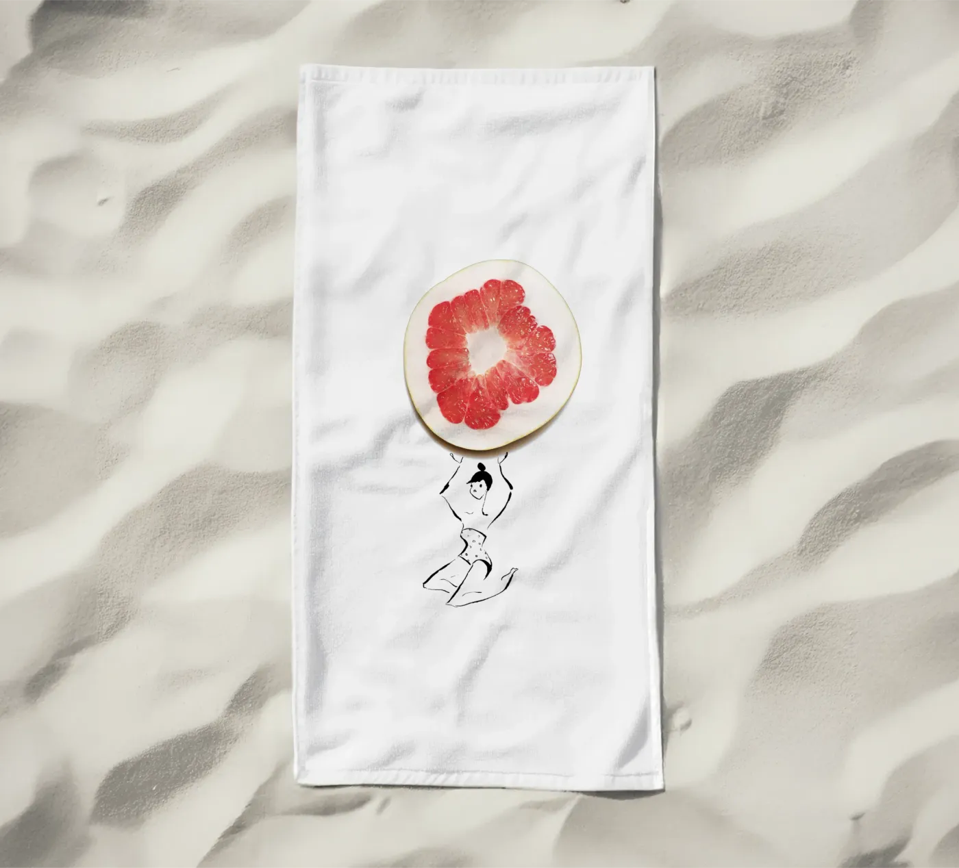 Pamplemousse Strandtuch von Gretchen Roehrs