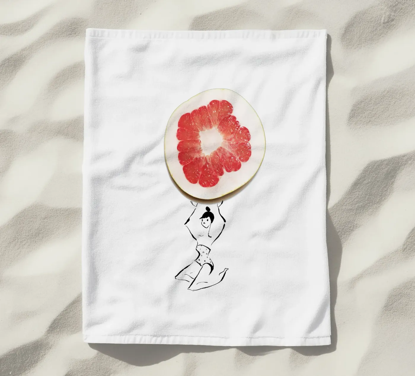 Pamplemousse Strandtuch von Gretchen Roehrs