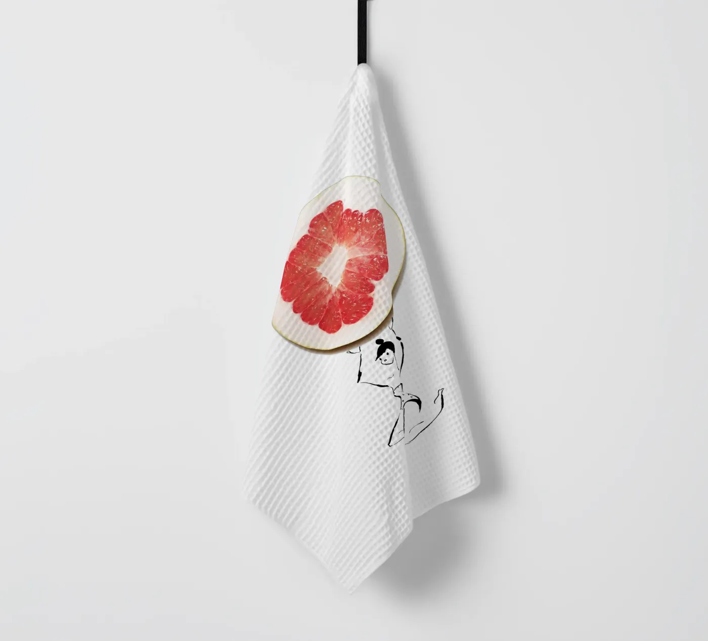 Pamplemousse tea towel by Gretchen Roehrs