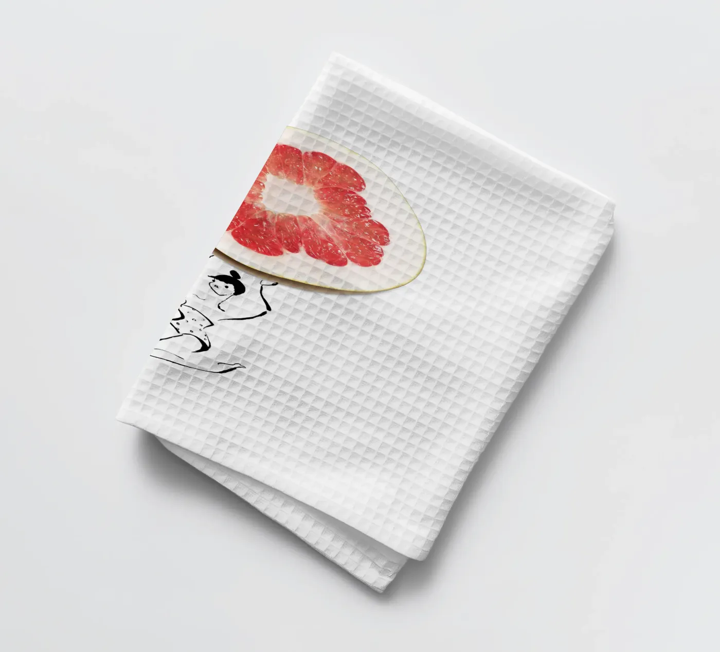 Pamplemousse tea towel by Gretchen Roehrs