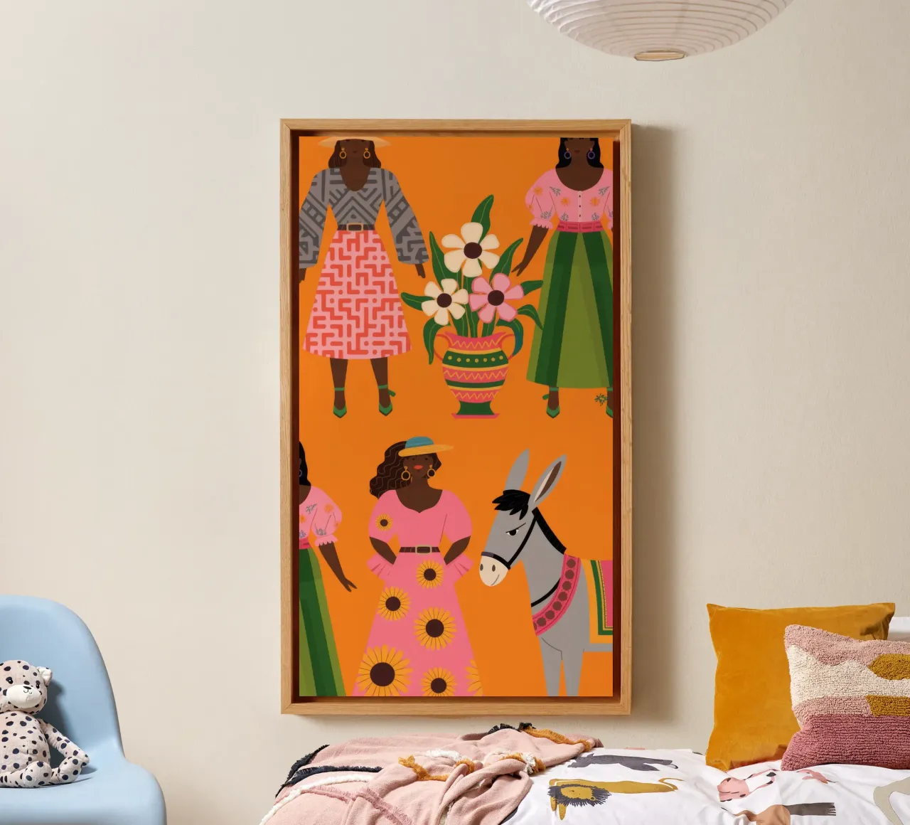 Market Day Joy canvas by Veiled Canvas