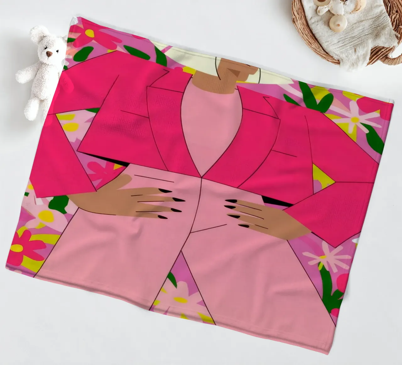 Audace splendore floreale coperta in pile da Veiled Canvas