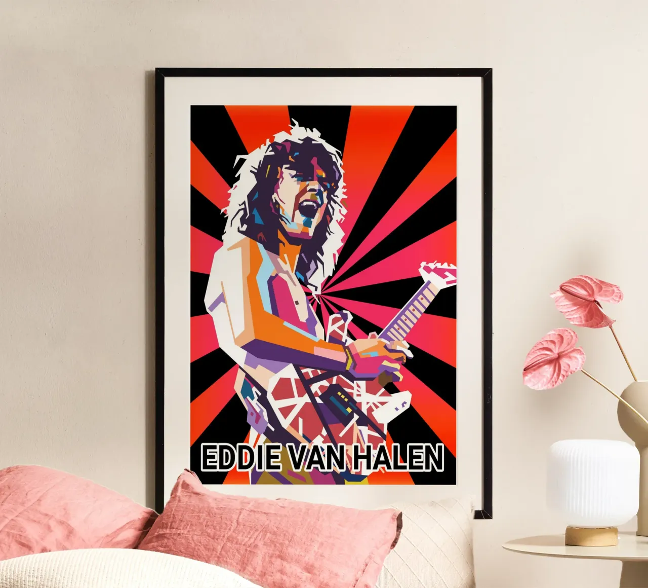 Eddie Van Halen tribute design poster by Hantamrata