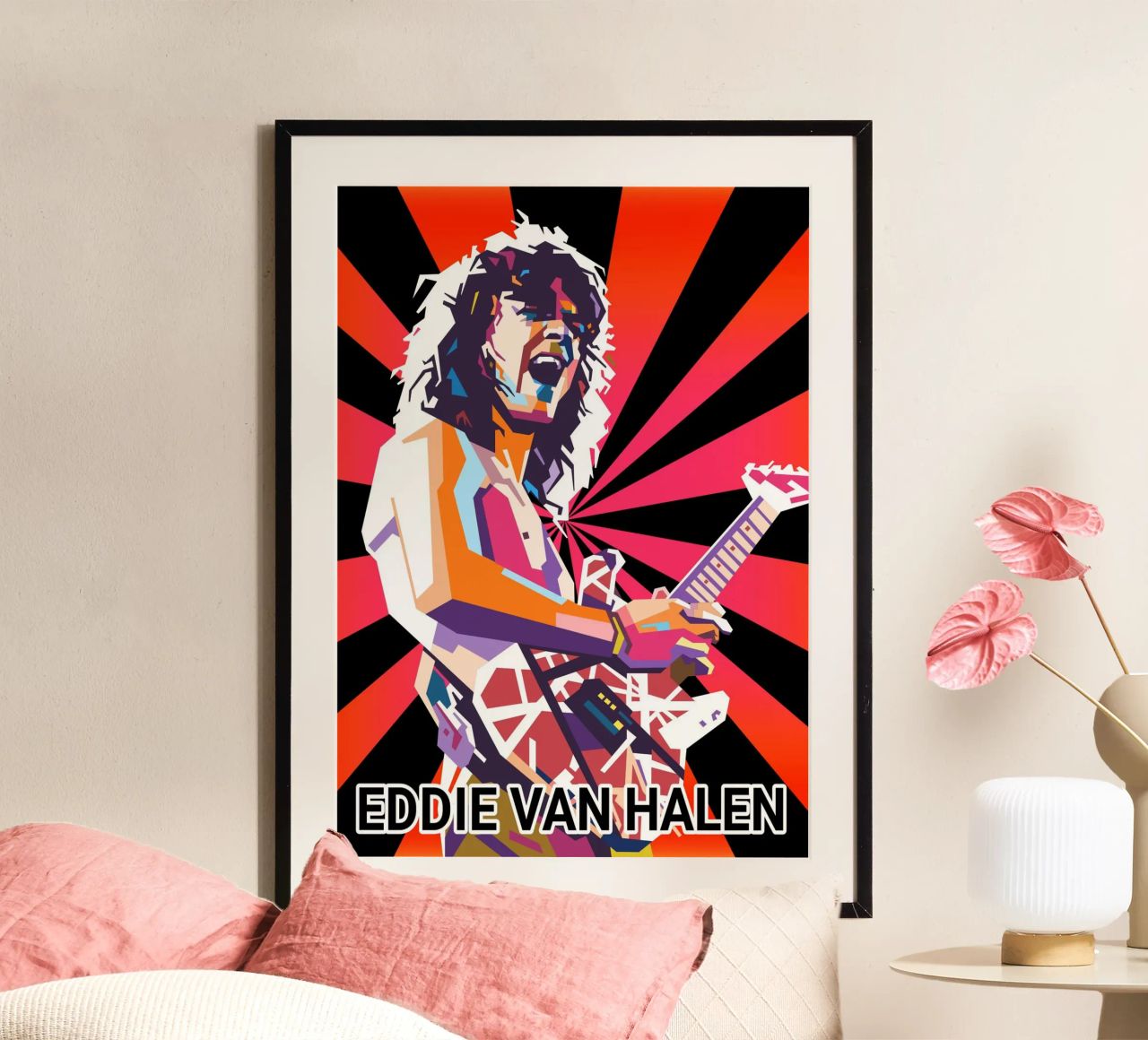 Eddie Van Halen tribute design poster by Hantamrata