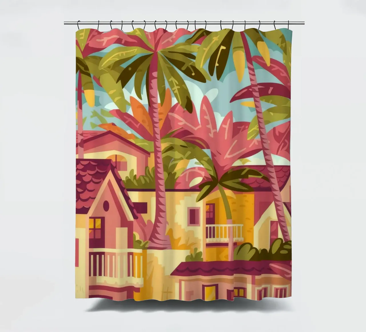 Coastal Harmony Vista shower curtain by Veiled Canvas