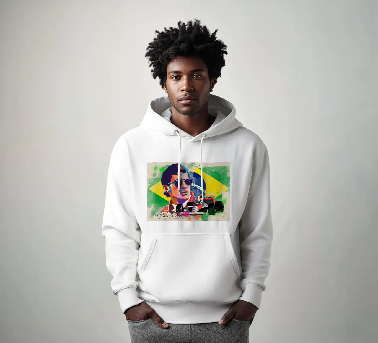Ayrton Senna Formula One felpa con cappuccio da Hantamrata