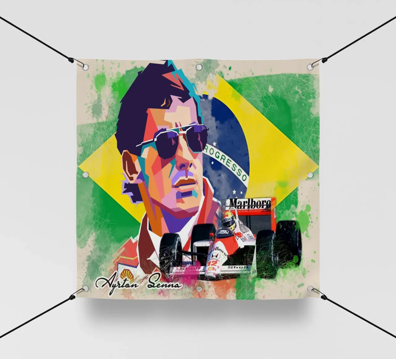 Ayrton Senna Formula One telo in pvc da Hantamrata