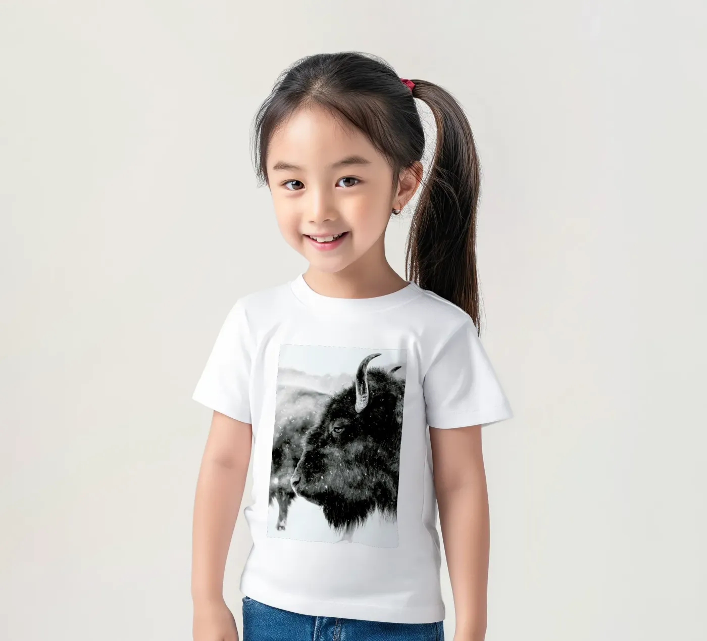 Winter Bison t-shirt bambini da Natural Kingdom