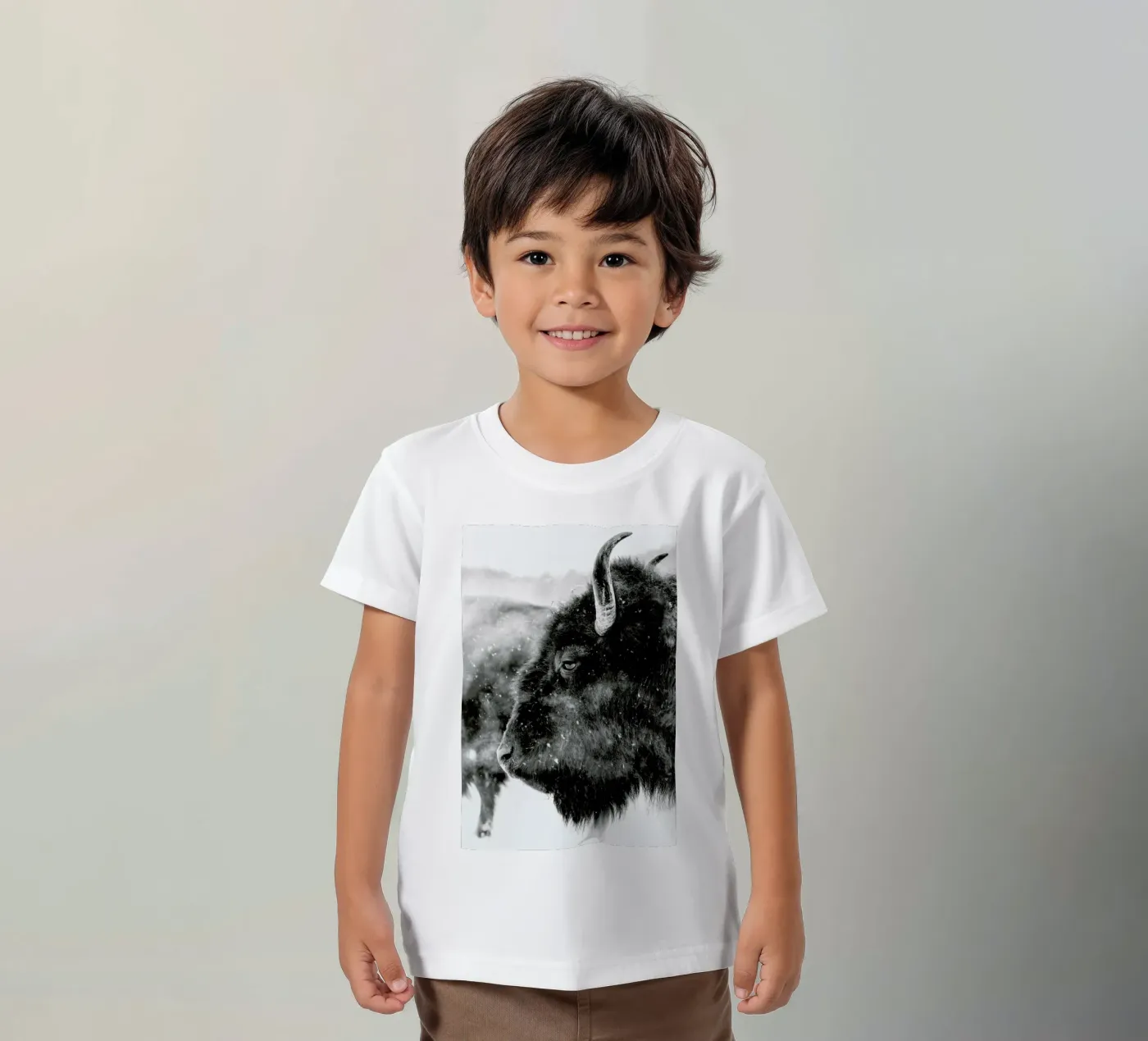 Winter Bison t-shirt bambini da Natural Kingdom