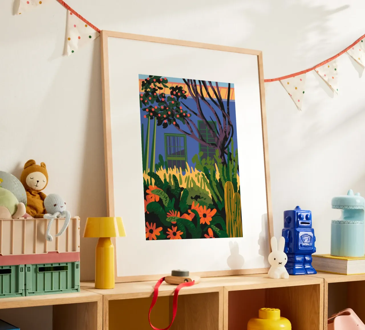 Giardino Tranquillità Beatitudine poster con telaio in plastica da Veiled Canvas
