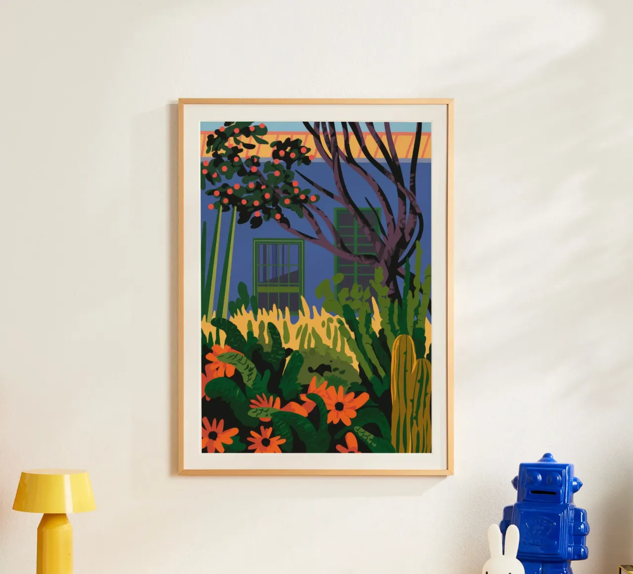 Giardino Tranquillità Beatitudine poster con telaio in plastica da Veiled Canvas