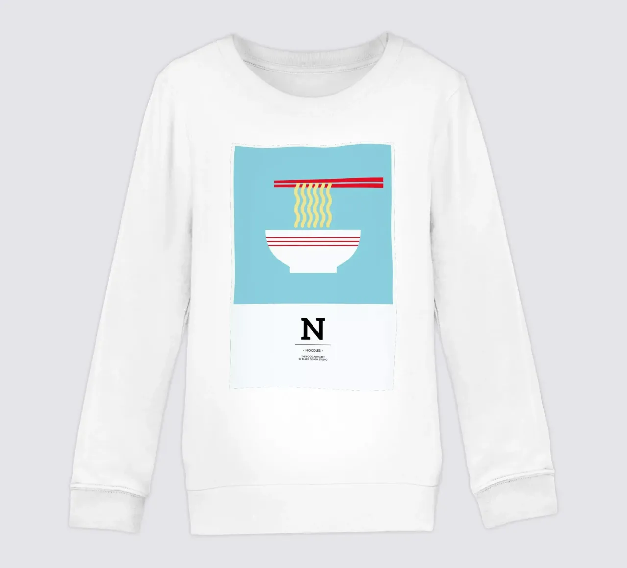 „The Food Alphabet“ - N like Noodles felpa bambino da BLAEK Design Studio