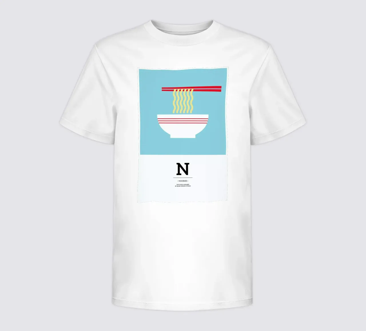 „The Food Alphabet“ - N like Noodles Kinder T-Shirt von BLAEK Design Studio