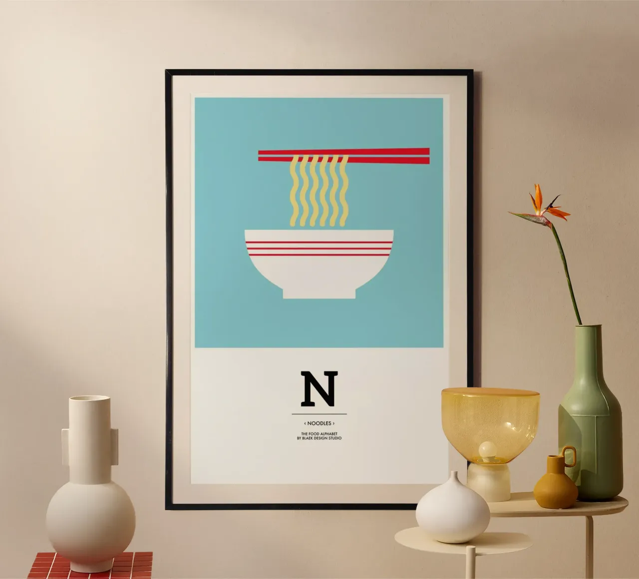 „The Food Alphabet“ - N like Noodles carta hahnemühle da BLAEK Design Studio