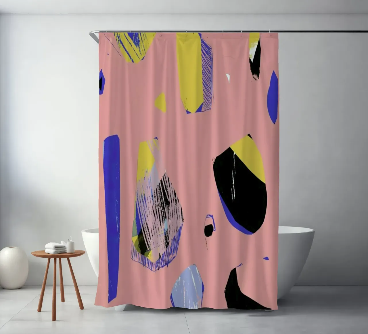 Rocks In Pink douchegordijn van Jilli Darling Art