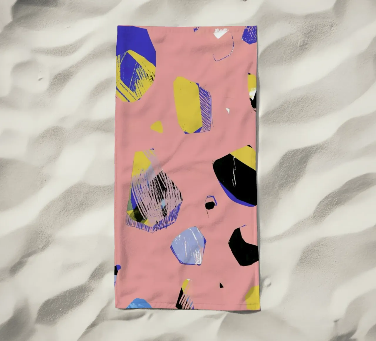 Rocks In Pink beach towel by Jilli Darling Art