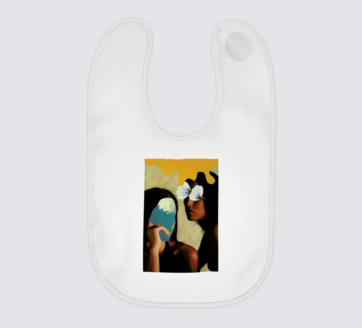 Sisters baby bib by Jesse Treece