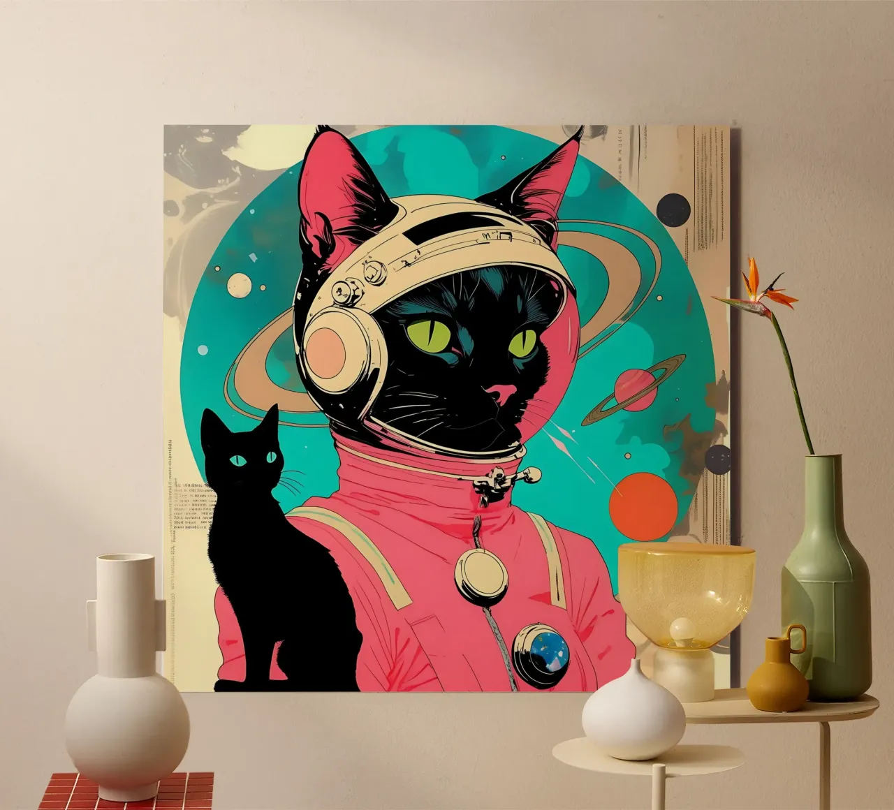 Katze_Stil_D_2 Alu-Dibond von Tierisch bunt by LK