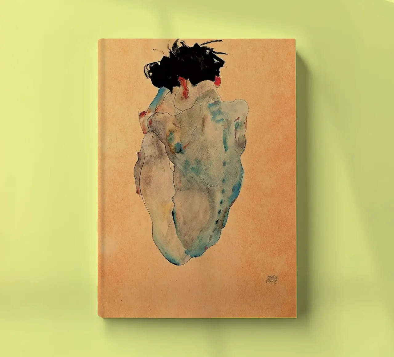 Schiele - Cowering Man (Male Nude) notebook by ARTOTHEK
