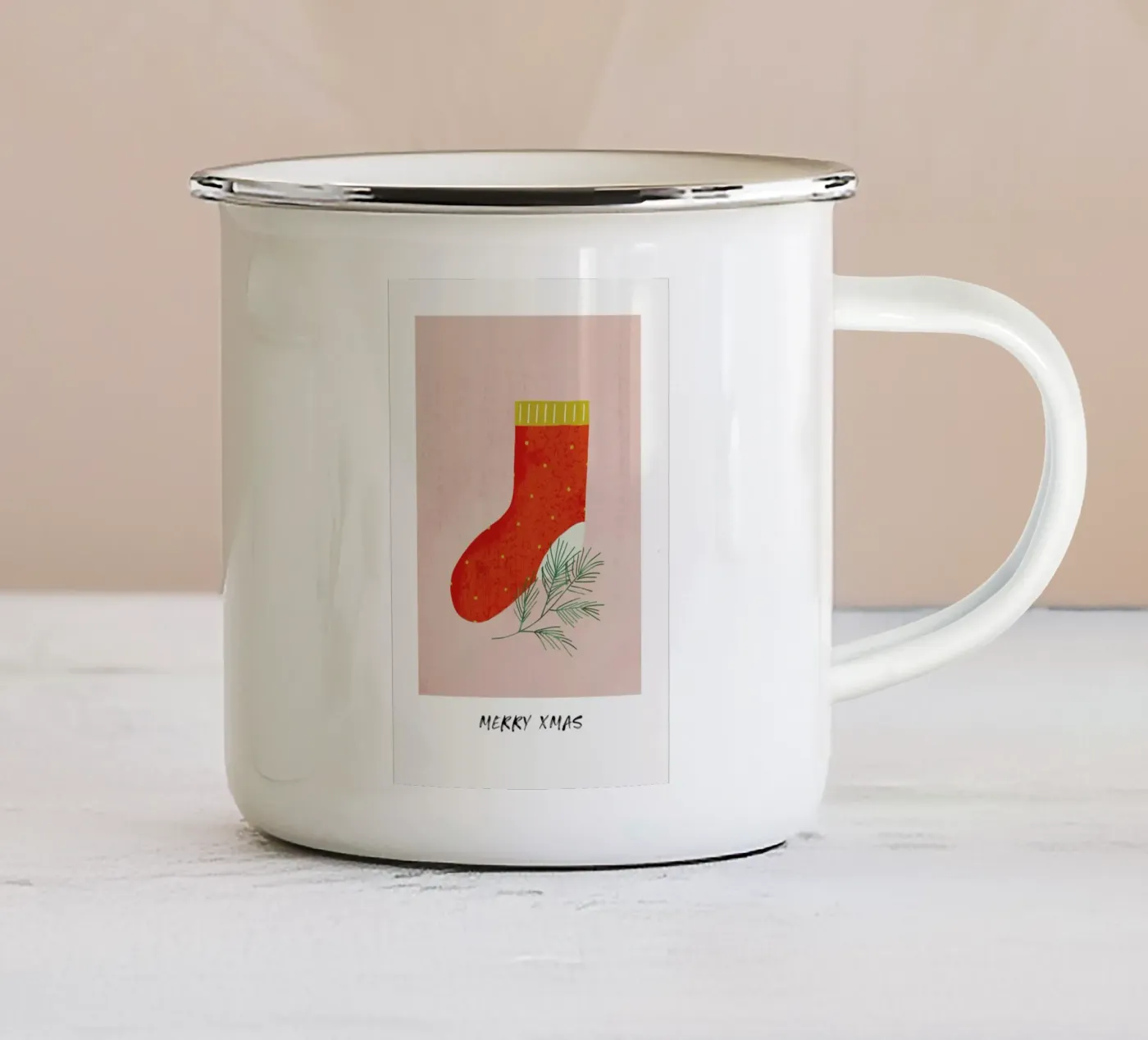 Stocking enamel mug by daylight design studio